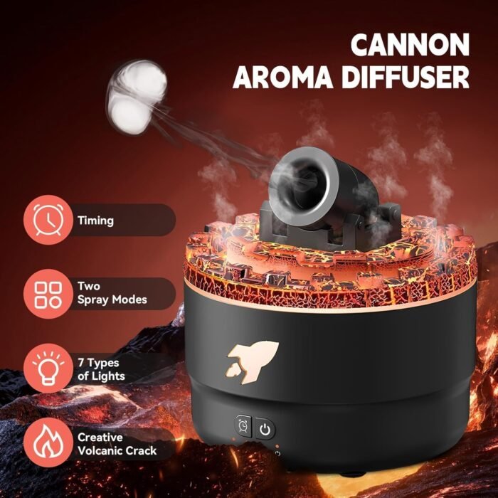 Cannon LED Aroma Diffuser & Humidifier – 7-Color, 280ml - OLO FZE