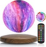 Levitating galaxy moon lamp with 18 colors on magnetic base – Olofze UAE