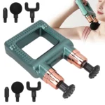 Mini Muscle Fascia Massager dual-head red model with 4 massage heads.