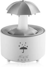 Umbrella Humidifier Aromatherapy Diffuser White 300ml with 7-Color LED White