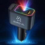 EURO AL B1 66W retractable car charger with starlight LED and fast charging