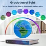 Flagest Magnetic Levitation Floating Globe with Rotating Gradient Light and Book-Style Base