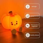 Little Pumpkin Silicone Night Light rechargeable soft LED lamp
