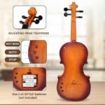 Classic wooden violin with bow on white background