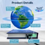 Flagest Magnetic Levitation Floating Globe with Rotating Gradient Light and Book-Style Base