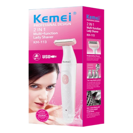 Kemei KM-113 2 in 1 multi function lady shaver USB rechargeable