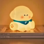Cute Puppy Silicone Night Lamp rechargeable LED for kids