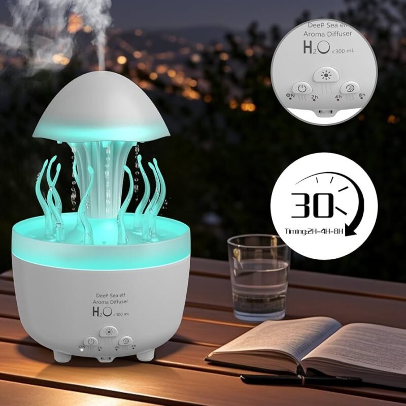 rain cloud humidifier aroma diffuser with raindrop effect