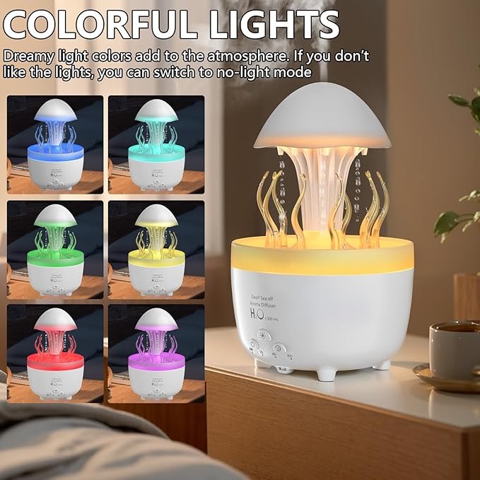 rain cloud humidifier aroma diffuser with raindrop effect