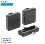 SX31 wireless dual microphone for iPhone Type C with noise reduction