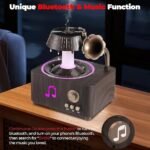V98 vintage record player aroma diffuser with LED mist and timer function