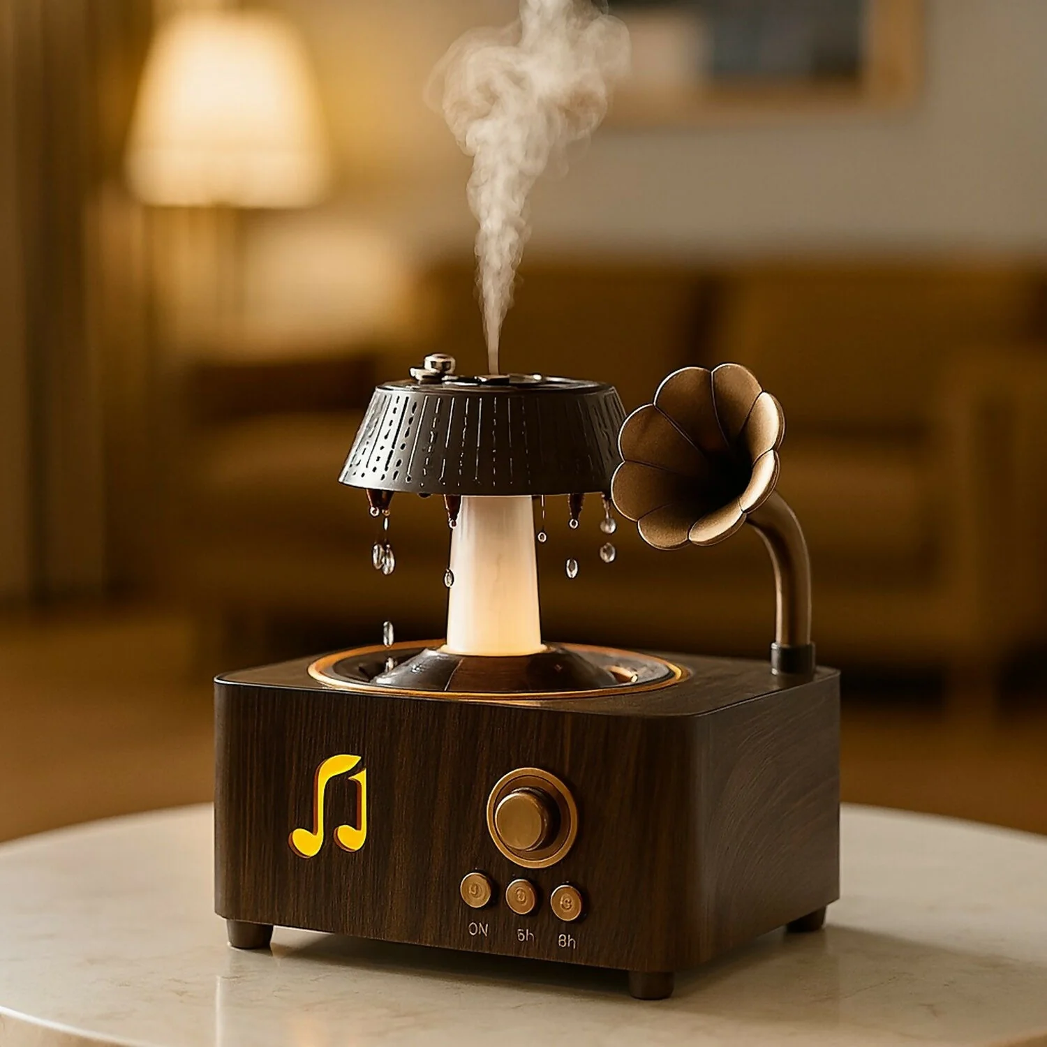 v98-vintage-record-player-aroma-diffuser.jpg V98 vintage record player aroma diffuser with LED mist and timer function